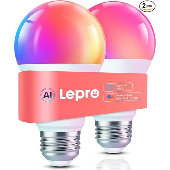 Lepro B1 AI Smart RGBW Light Bulbs (2 Pack)