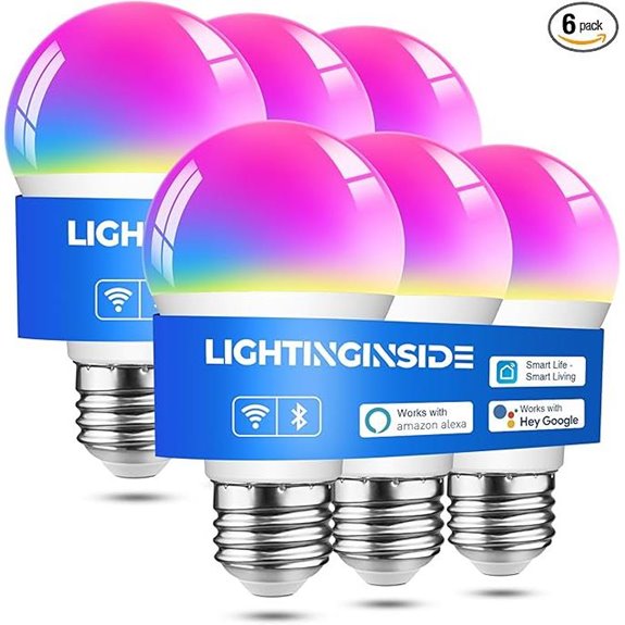 Lightinginside 6 Pack Smart WiFi Color Changing Bulbs