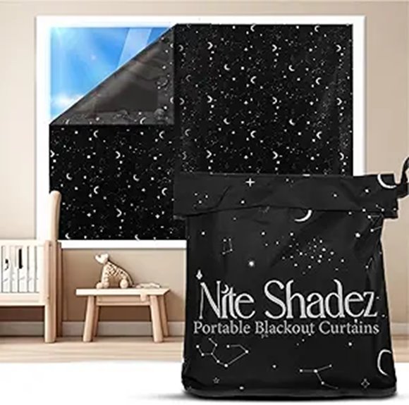 Portable Blackout Curtains with Stars UV & Thermal Protection