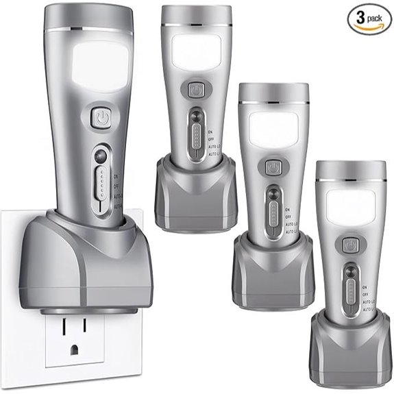 Rechargeable Emergency Lights 3-Pack for Power Outages