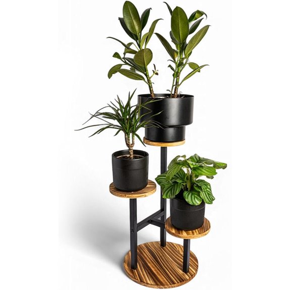 3-Tier Wooden Plant Stand for Indoor & Outdoor Use