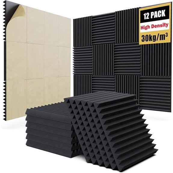 12 Pack Acoustic Foam Panels for Soundproofing