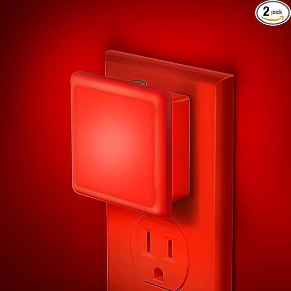 Red Night Light 2 Pack with Auto Sensor