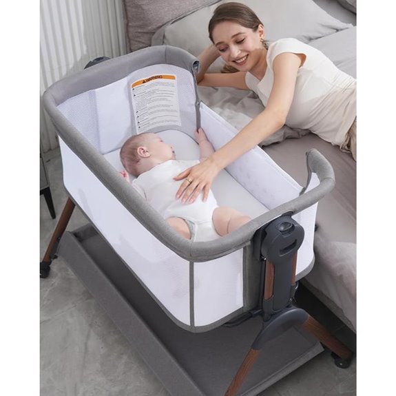 3-in-1 Mesh Baby Bassinet with Storage and Wheels