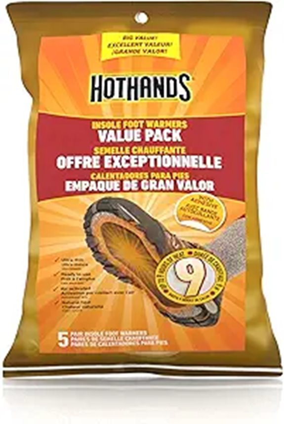 Insole Foot Warmers with Adhesive Value Pack (5-Pairs)