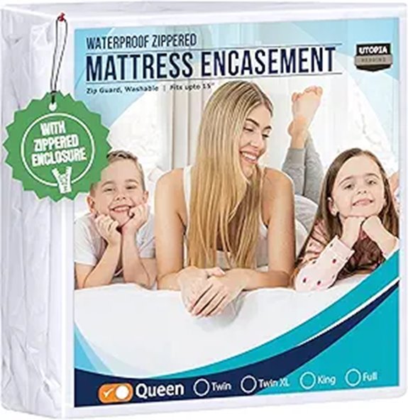 Utopia Waterproof Queen Mattress Protector Encasement