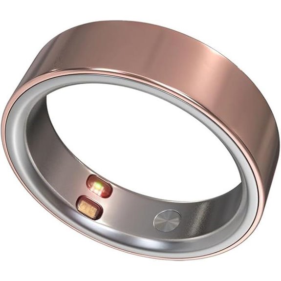 Smart Ring Health Tracker Waterproof Vibration Alerts Titanium