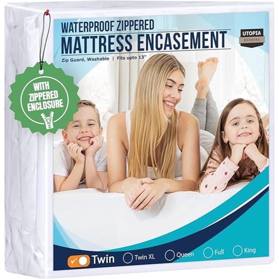 Utopia Waterproof Twin Mattress Protector with Zipper