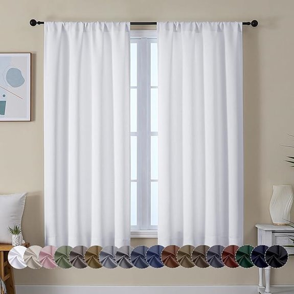 Simplebrand Ava White Bedroom Curtains (W40 x L63)