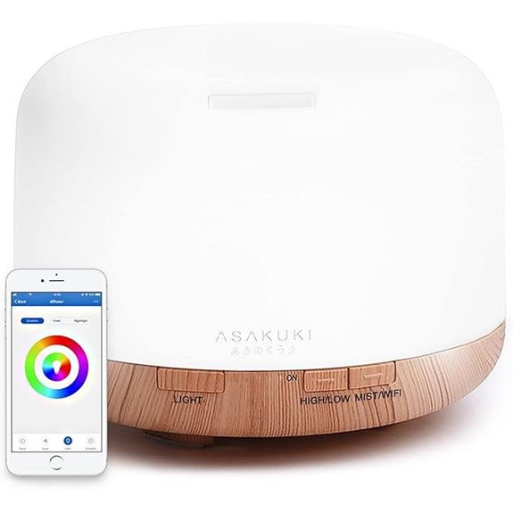 ASAKUKI Wi-Fi Essential Oil Diffuser with App Control