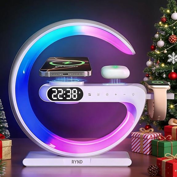 RYND 2026 5-in-1 Alarm Clock with Wireless Charging