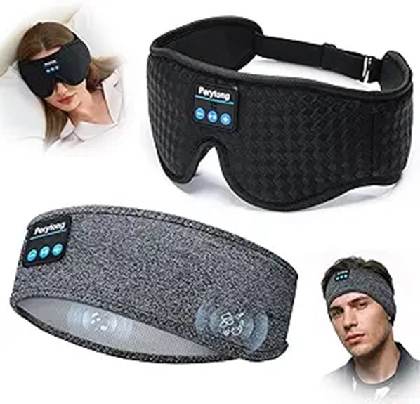 2-Pack Wireless Sleep Masks with Bluetooth Headphones