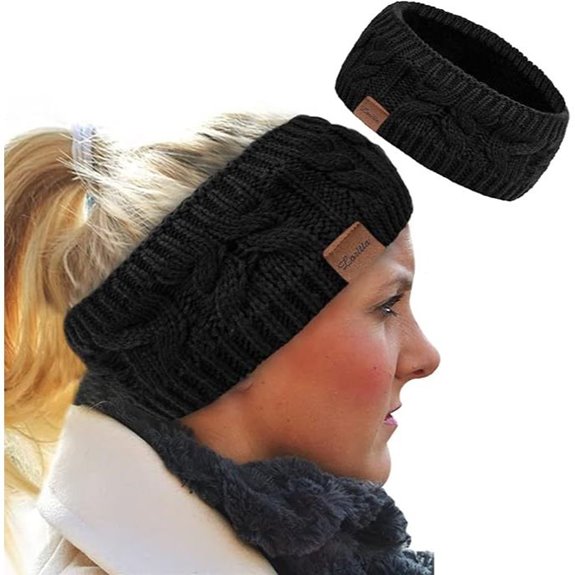 Loritta Women's Fuzzy Cable Knit Ear Warmer Headband
