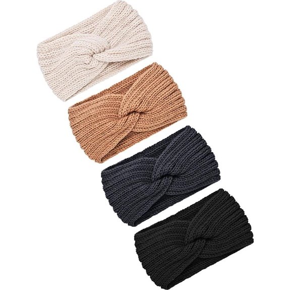 TecUnite Women's Winter Knit Headbands (4-Pack)