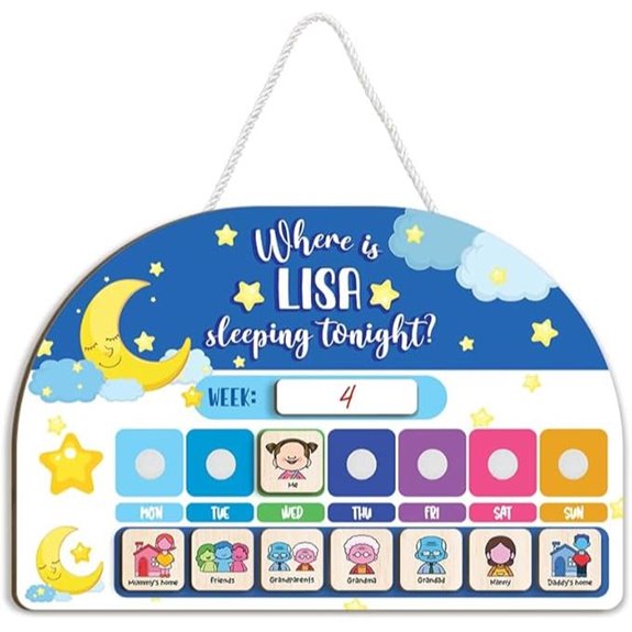 Wooden Toddler Sleep Chart with Visual Cards