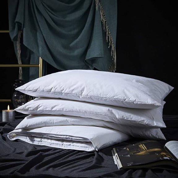Three Geese Adjustable Feather Pillow with Cotton Cover