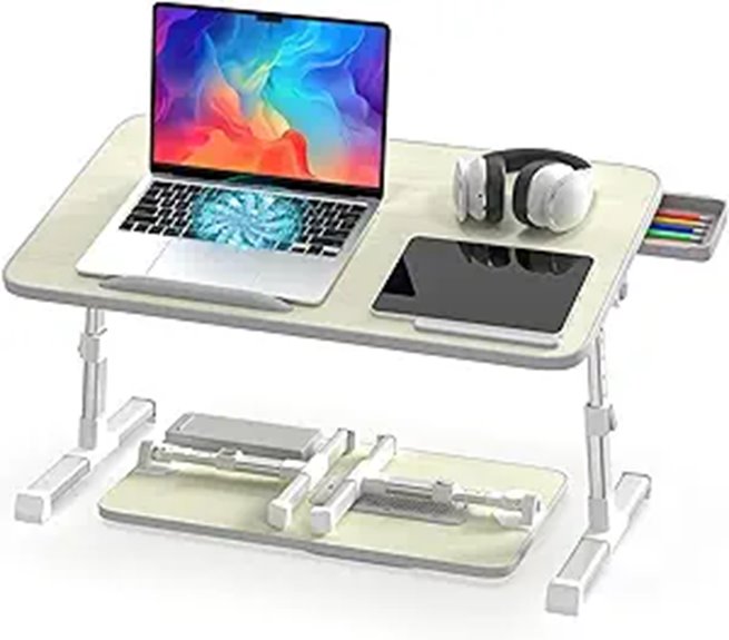 Slendor Adjustable Laptop Desk with Cooling Fan