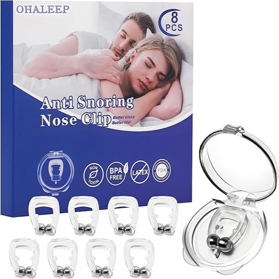 Anti Snoring Device with Adjustable Magnet and Nose Clip