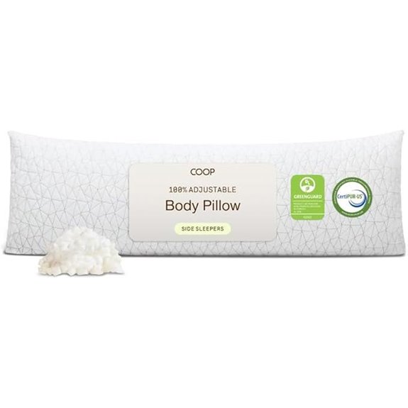Coop Home Goods Adjustable Body Pillow with Memory Foam