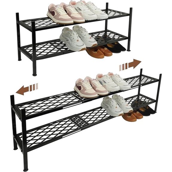 Expandable Metal Shoe Rack for 12-18 Pairs