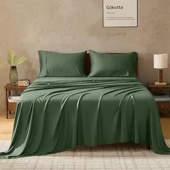 GOKOTTA Queen Bed Sheets 4-Piece Set Bamboo Rayon