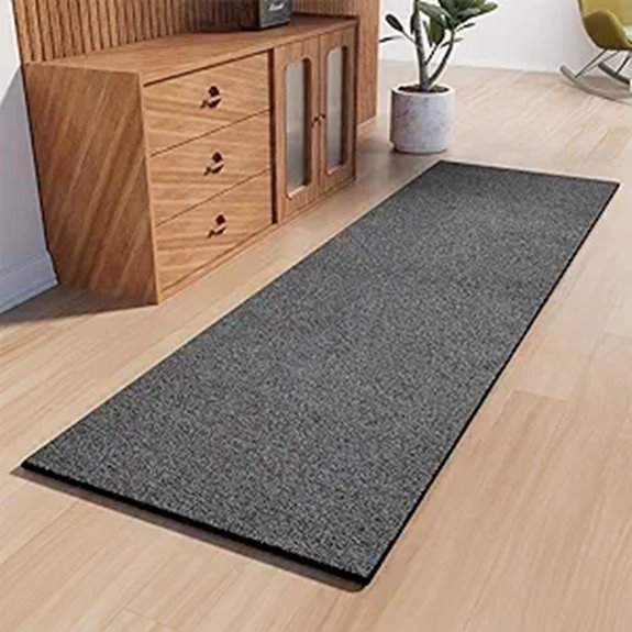 Runner Rug with Non Slip Rubber Backing 2x6 ft Black