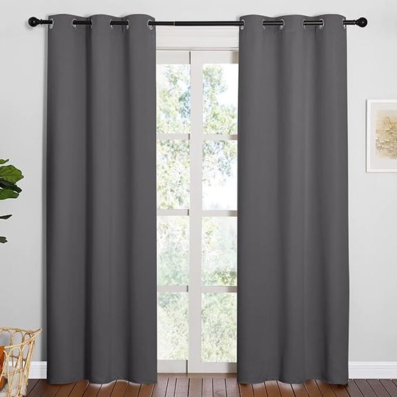 NICETOWN Blackout Curtains 84 Long 2 Panels Grey