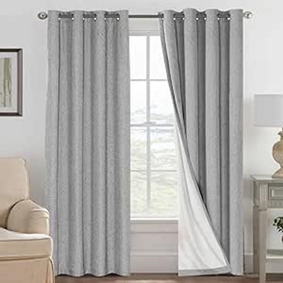 H.VERSAILTEX Linen Blackout Curtains 96 2 Panels