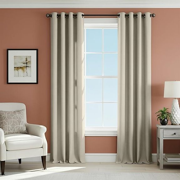Decolure Linen Blackout Curtains 2 Panels 63 Inches