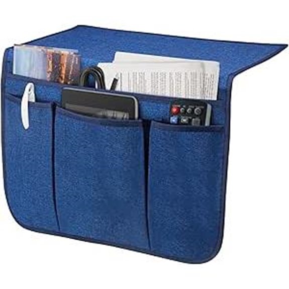 blue bedside storage organizer