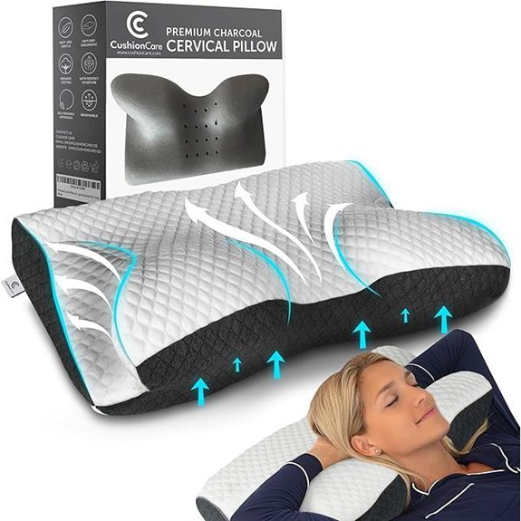 Charcoal Memory Foam Neck & Shoulder Pillow