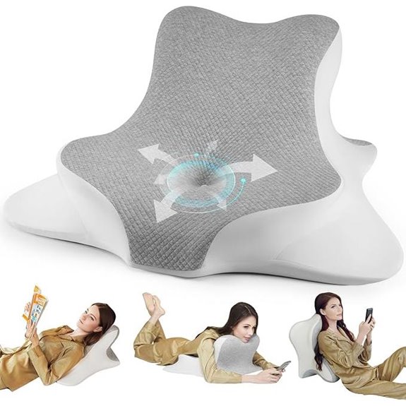 Ergonomic Memory Foam Reading Pillow for Bed
