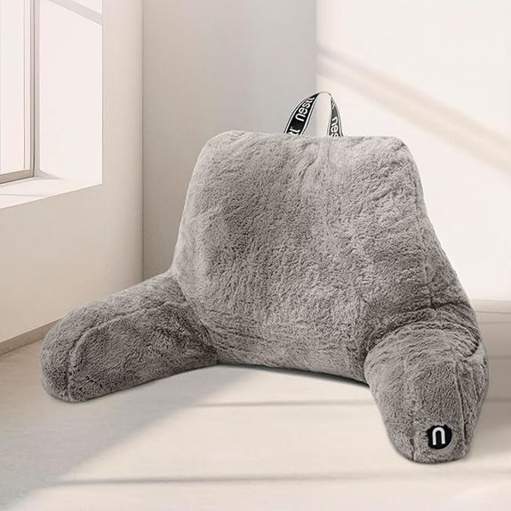 Nestl Fur Reading Pillow with Memory Foam