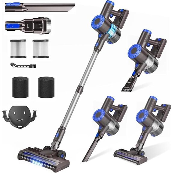 Upgraded Cordless Stick Vacuum Cleaner with Detachable Dust Cup