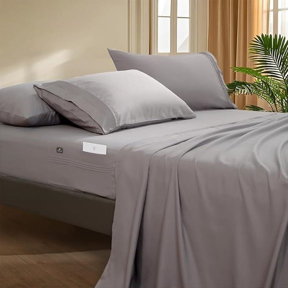 Deep Pocket King Fitted Sheet Set (Light Grey)