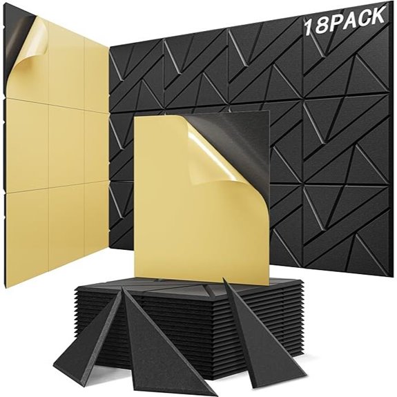 18 Pack Soundproof Wall Panels with Adhesive