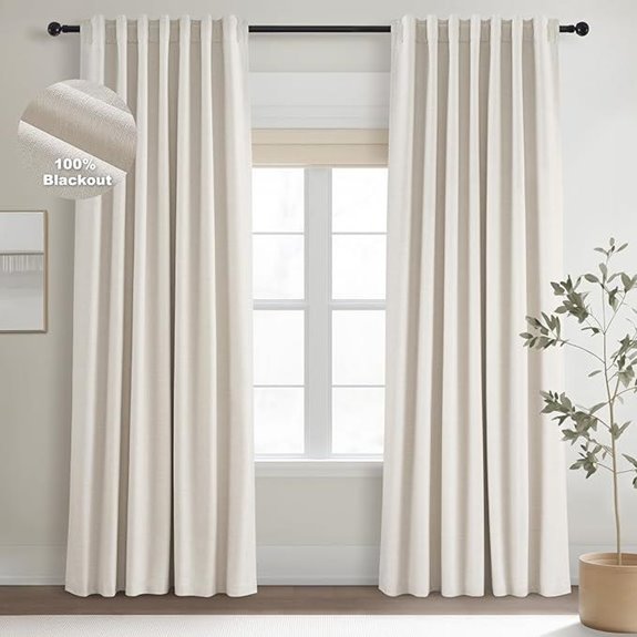 Topfinel Blackout Linen Curtains for Living Room & Bedroom