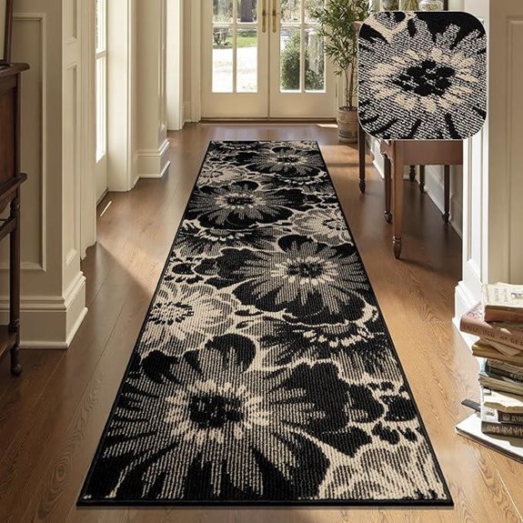 Findosom 2x8 Non-Slip Floral Runner Rug