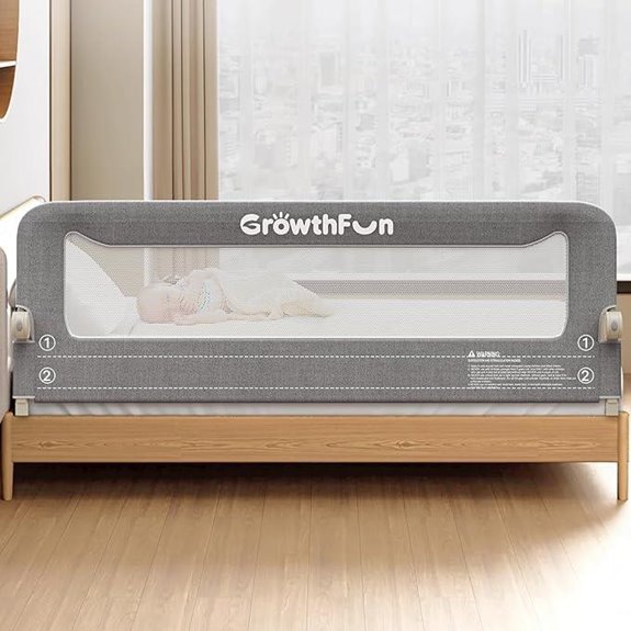 Foldable Toddler Bed Rail Reinforced Steel No-Tool Setup