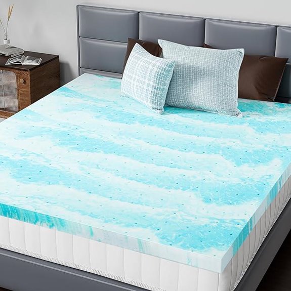 DUMOS Twin Memory Foam Mattress Topper Gel-Infused Blue