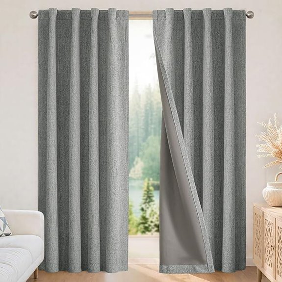 Joydeco Blackout Curtains 72 Inch Light Grey 2 Panels