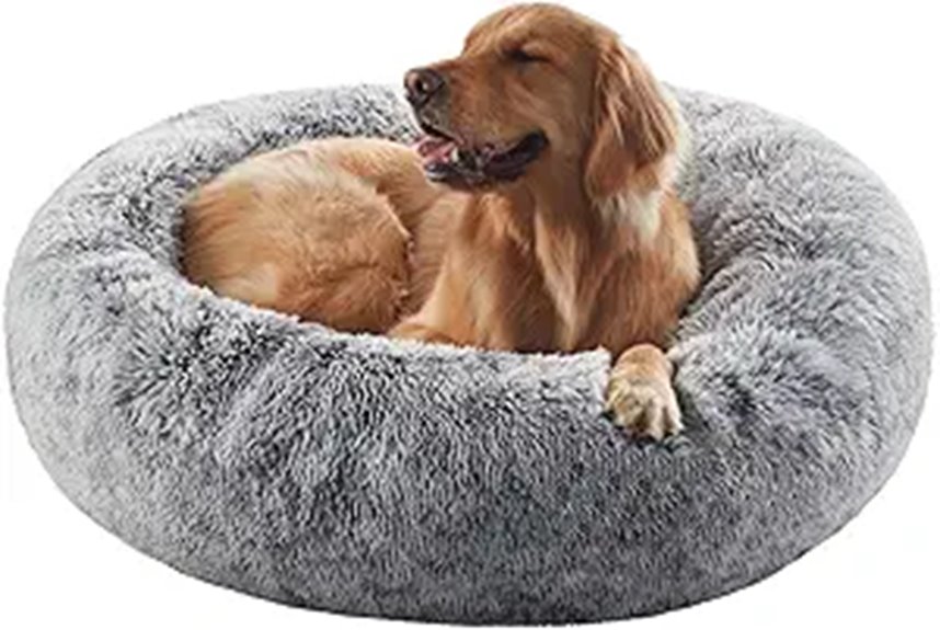 Large Donut Dog Bed for Up to 80 lbs Pets