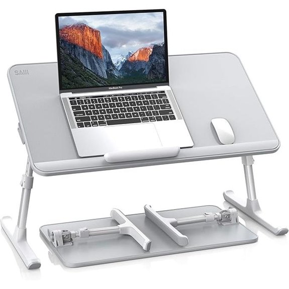 Saiji Leather Adjustable Laptop Bed Tray Desk