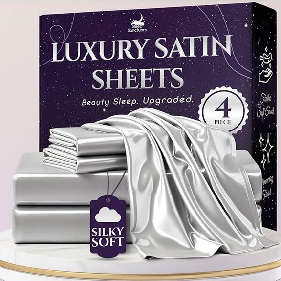 Sleep Sanctuary Queen Satin Sheet Set (4 Pieces)