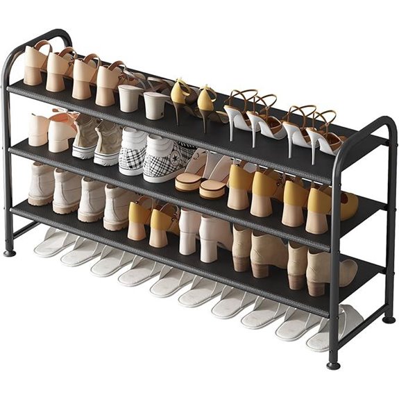 3-Tier Metal Shoe Rack for Closet and Entryway