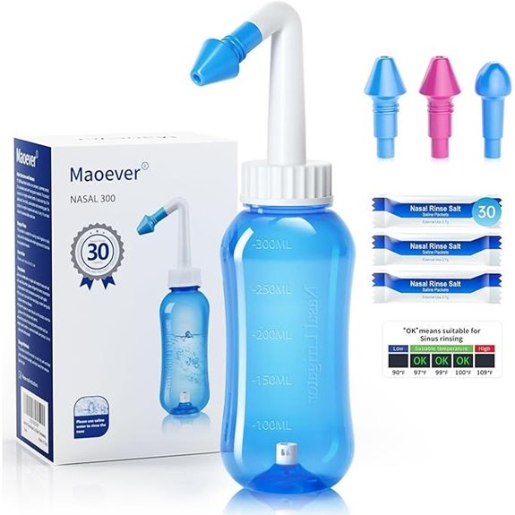 MAOEVER Neti Pot Sinus Rinse with Salt Packets