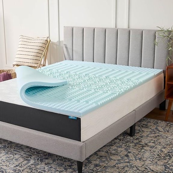 LUCID 2 Inch Zoned Gel Memory Foam Mattress Topper Queen