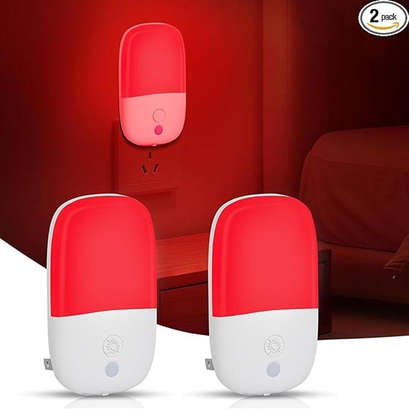 670nm Red Light Night Light 2 Pack with Dusk Sensor