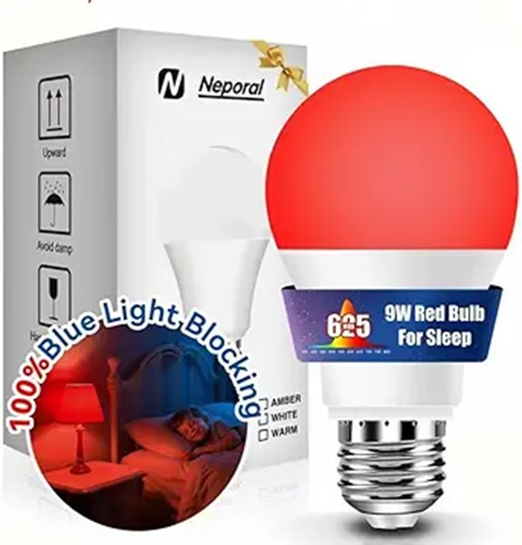 Neporal Red Light Bulb for Sleep and Night Use