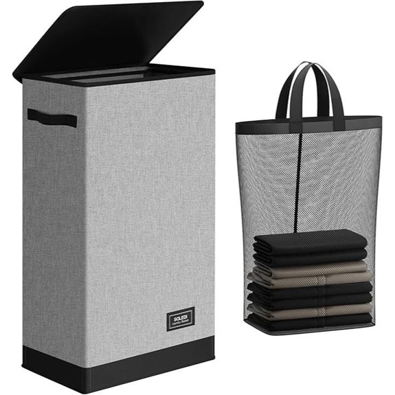 SOLEDI Slim Laundry Hamper with Removable Bags